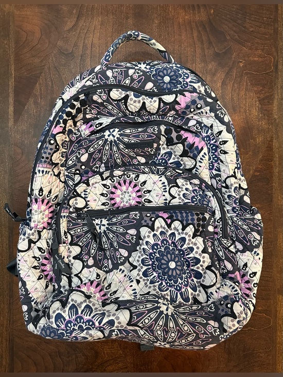 Vera Bradley Handbags - Vera Bradley Campus Quilted Floral Pattern Women's Backpack - Blue & Pink